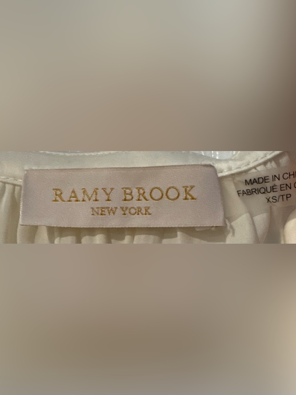 Ramy Brook Ivory Slit Sleeve Blouse with Crochet and Beading - Size XS - Picture 5 of 7